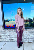 Blush Pearl Sleeve Blouse