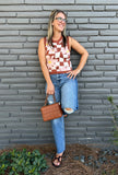 Flower Check Sweater Sleeveless
