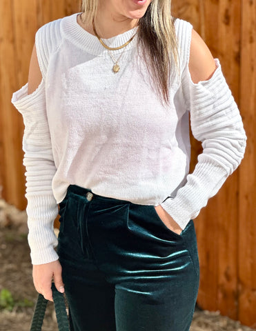 Cutout Sleeve Sweater