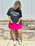 Ballpark Mama Cropped Mineral Washed Tee