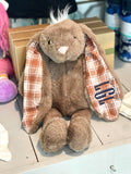 Plaid Ear Plush Bunny