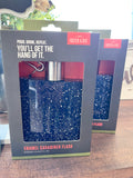 Navy Splatter Enamel Carabiner Flask