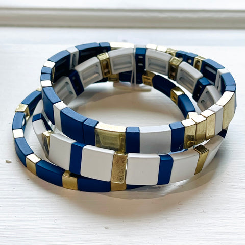 Blue Block Bracelet Set