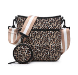 Leopard/Stripe Neoprene Crossbody