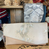 Metallic Print Flapover Crossbody