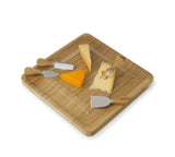 4 Piece Bamboo Cheese Board and Knife Set