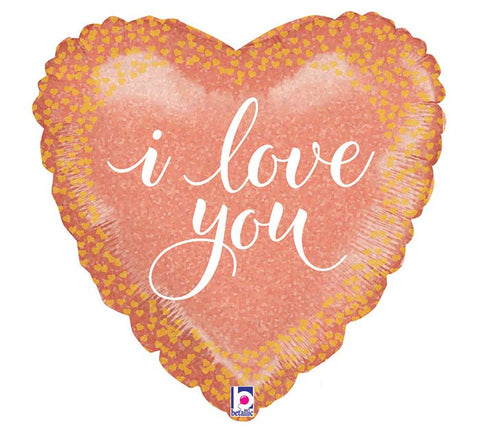 Rose Gold Heart Mylar