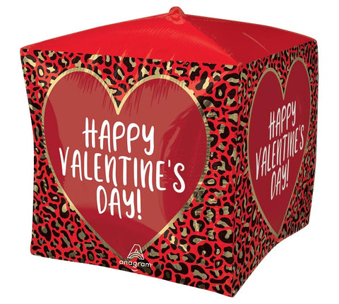 Red/Gold Animal Print Valentine's Day Balloon