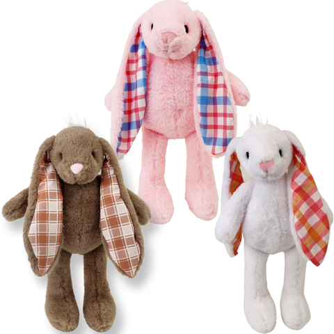 Plaid Ear Plush Bunny
