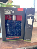 Navy Splatter Enamel Carabiner Flask