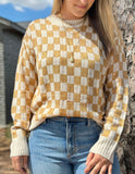 Neutral Check Sweater
