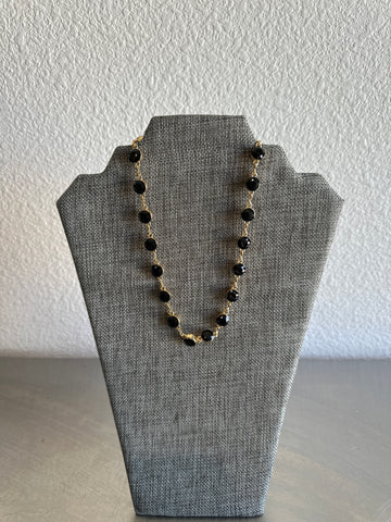 Round Black Stone Necklace