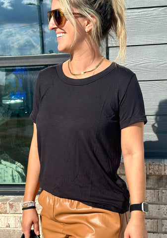 Black Bamboo Basic Tee