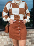 Rust Scallop Corduroy Skirt