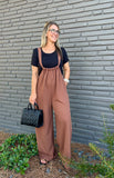 Drawstring Mocha Jumpsuit