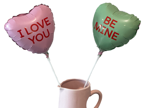 9" Double Sided Hearts Candy Balloon