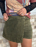 Olive Corduroy Skort