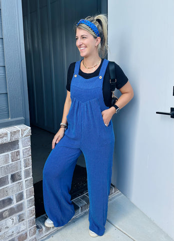 Royal Ribbed Wide-Leg Jumpsuit