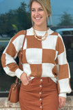 Rust/Ivory Check Sweater