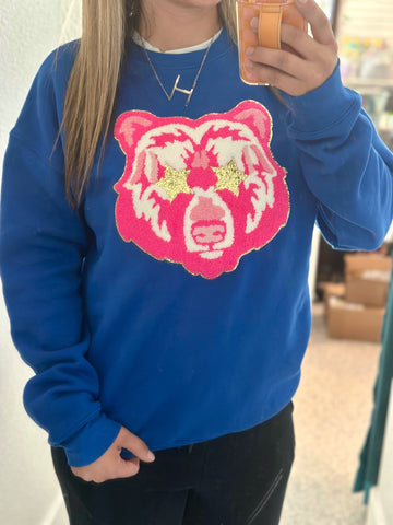 Chenille Bear Patch Pullover