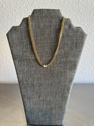 Cubic and Cuban Gold Chain Necklace