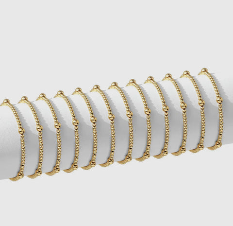 3/5mm Mixed Gold Stretch Bracelet