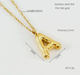 Gold Bubble Initial Necklace