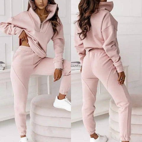 Pink Pullover & Sweats Set