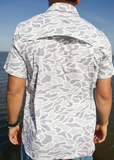 White Camo Burlebo Performance Fishing Shirt