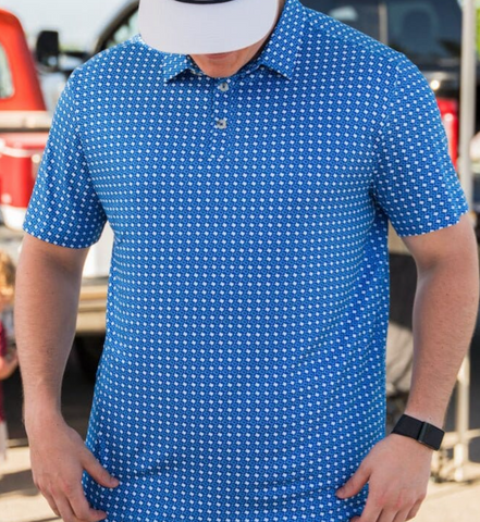 Texas Blue & White Burlebo Performance Polo