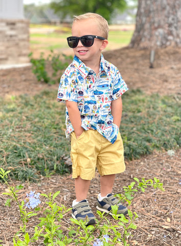 Fish 'N Lures Button-Up & Shorts Set