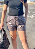 Leather-Like Relaxed Shorts