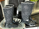 Black Quilted Rainboots