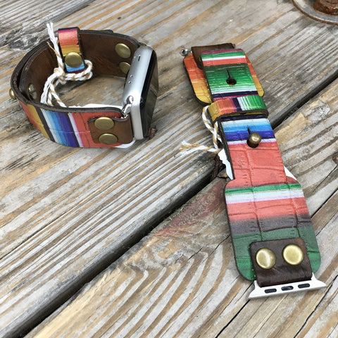 Serape Leather iWatch Bands