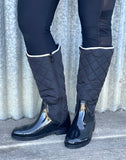 Black Quilted Rainboots
