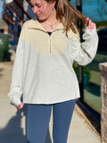 Lime Detail Grey Terry Pullover
