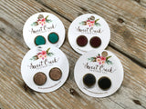 Leather Round Post Earrings